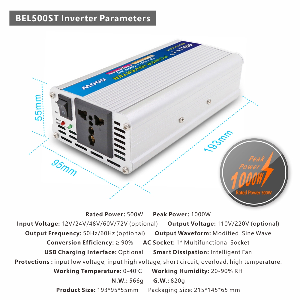 BELTTT 500W modified sine wave inverter