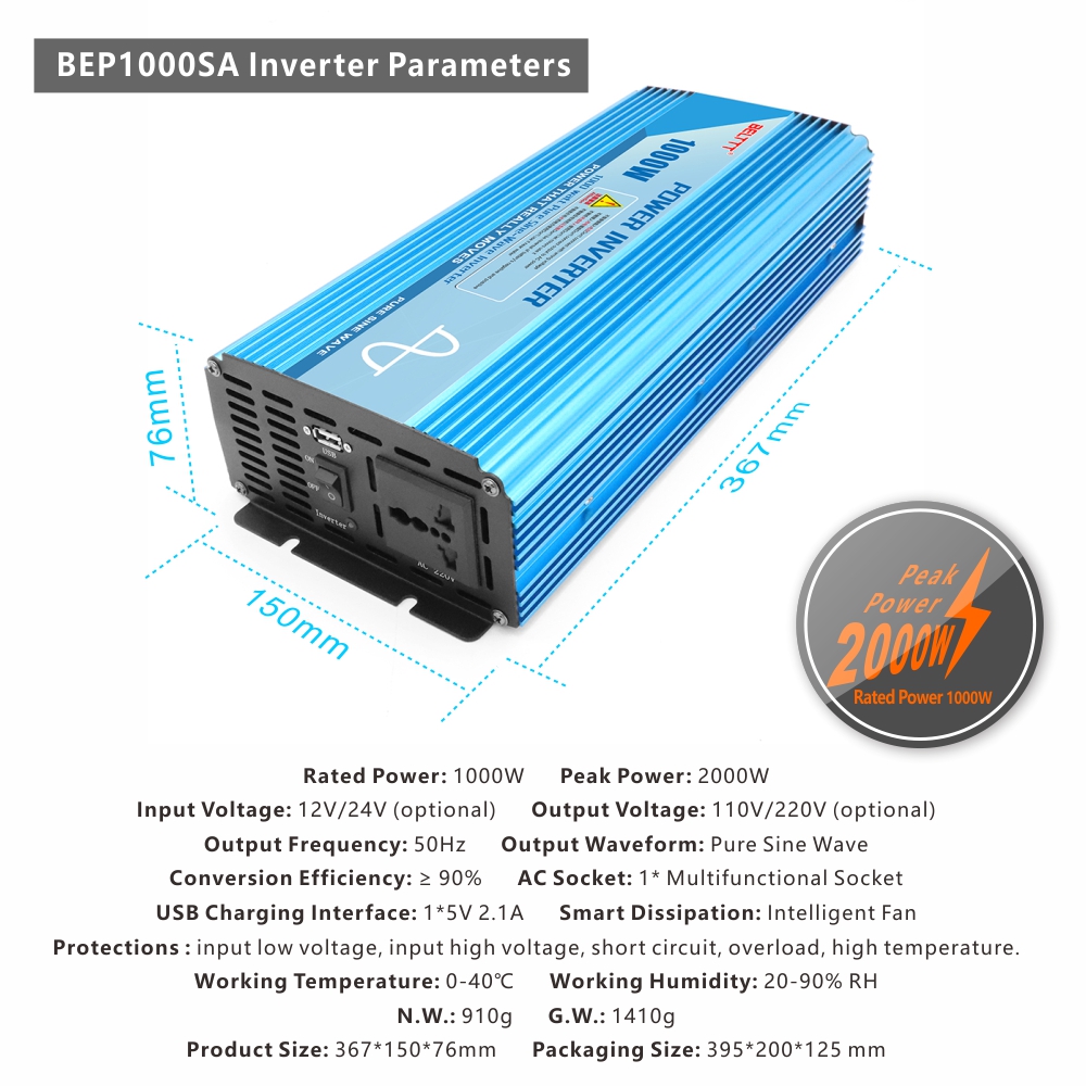 BELTTT 1000W pure sine wave inverter